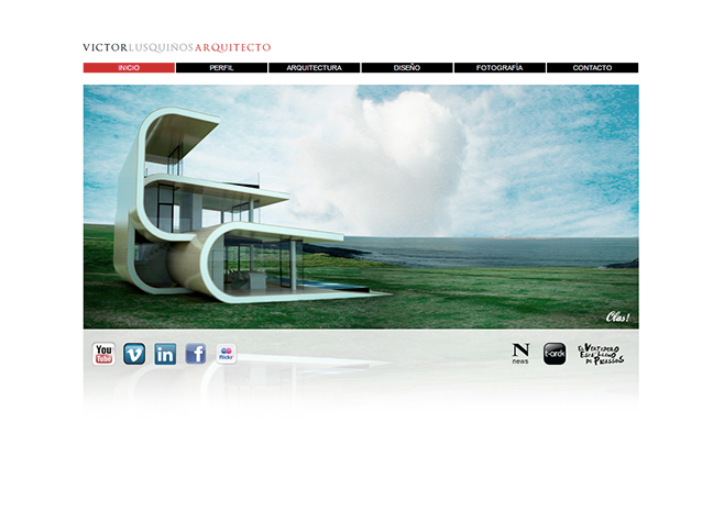 diseño web Víctor Lusquiños Arquitecto: portada 